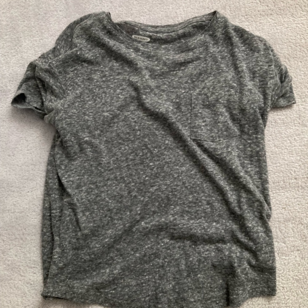 Old Navy Boyfriend Heathered Gray Short Sleeve Tee